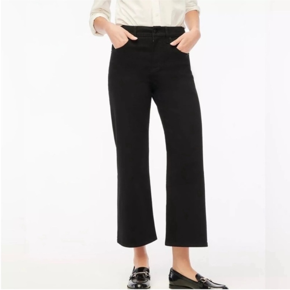 J. Crew Black Wide-Leg Crop Jeans 25